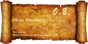 Okos Barbara névjegykártya
